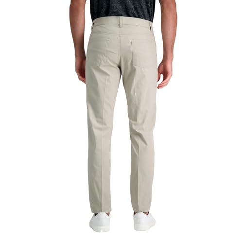 Kenneth Cole Reaction Men's Flex Waist Slim Fit 5 Pocket Casual Pant-Regular and Big and Tall, Khaki-BT
