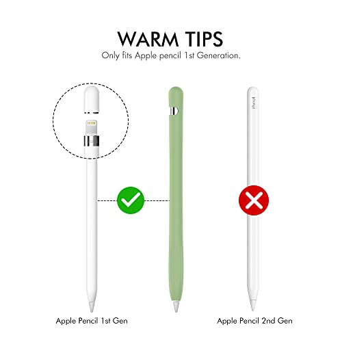 AhaStyle Anti-Slip Case Sleeve Silicone Protective Skin [ Added Cable Adapter Tether Kit] Compatible with iPad Pencil 1st Generation