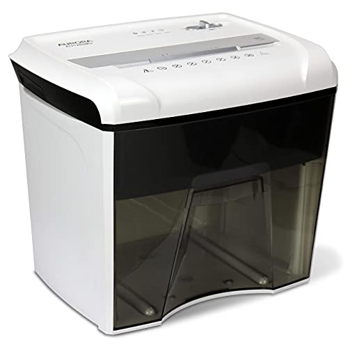 Aurora AU1285MD Compact Desktop-Style High Security 12-Sheet Micro-Cut Paper and CD/Credit Card/Junk Mail Pullout Basket Shredder, White/Black