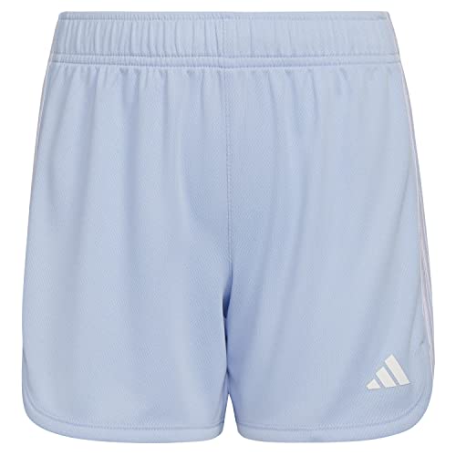 adidas Girls' Big AEROREADY 3-Stripe Pacer Mesh Short, Easy Green, S (7/8)