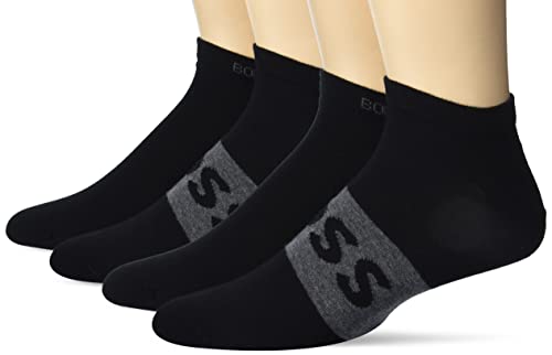 BOSS mens 2 Pack Big Logo Ankle Casual Sock, Black, 7 13 US