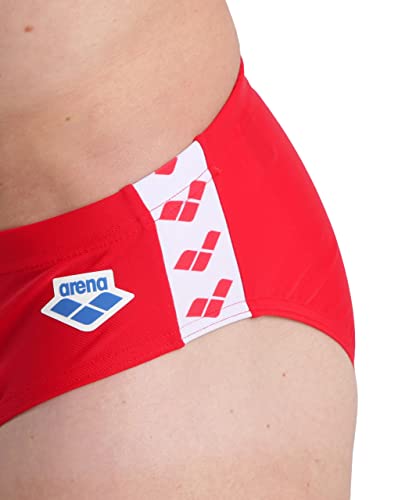 ARENA Men's Standard Feel Icons Solid Swim Briefs, Red, 28