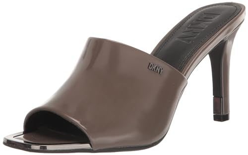 DKNY Women's Everyday Stiletto Bronx-Sandal Mule Heeled, Mushroom, 11