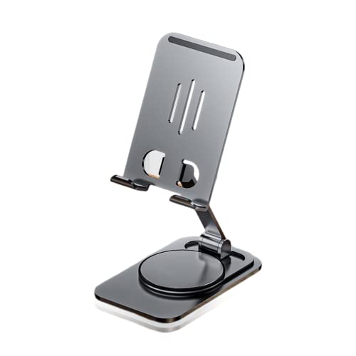 DEARART Cell Phone Stand 360° Adjustable Phone Stand for Desk, Grey Foldable Phone Holder Fully Carried Easily, Compatible Phone/Pad/Tablet etc.