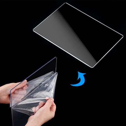 Blulu Transparency Acrylic Cutting Pads Die Cutting Plates for Embossing Crafting (2 Pieces,12.5 x 9 Inch)