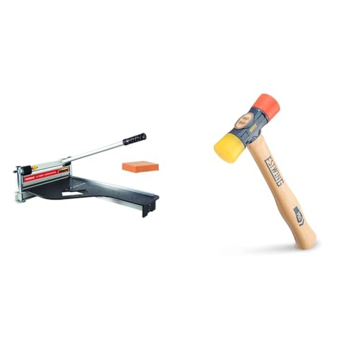 Norske Tools Newly Improved NMAP001 13 inch Laminate Flooring and Siding Cutter & Estwing - DFH-12 Rubber Mallet - 12 oz Double-Face Hammer with Soft/Hard Tips