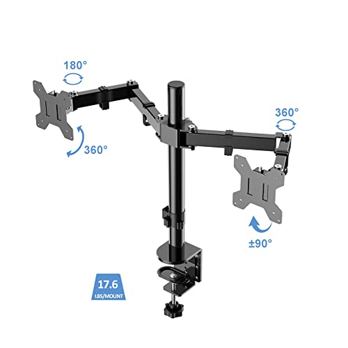 Rocelco 32" Height Adjustable Standing Desk Converter BUNDLE - Sit Stand Computer Workstation Riser with Anti Fatigue Mat - Dual Monitor Retractable Keyboard Tray Gas Spring - Black (R EADRB-MAFM)