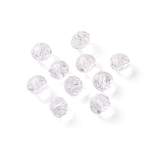 Cheriswelry 20Pcs Faceted Glass Beads Printed Rondelle Crystal Bracelet Spacer Beads 10 Colors 12x9mm for DIY Necklace Earring Craft Jewelry Making
