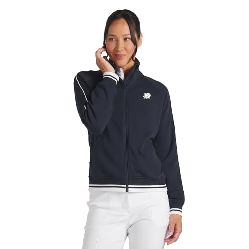 Puma Golf Women's Birdie Track Jacket, DEEP Navy-White Glow