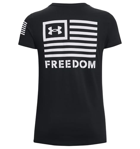 Under Armour Womens New Freedom Banner T-Shirt, Baroque Green (310)/Pink Clay, Small