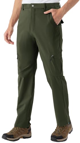 Rdruko Men's Hiking Pants Lightweight Dry Fit Water Resistant Outdoor Work Travel Pants (Medium Gray,US 40)