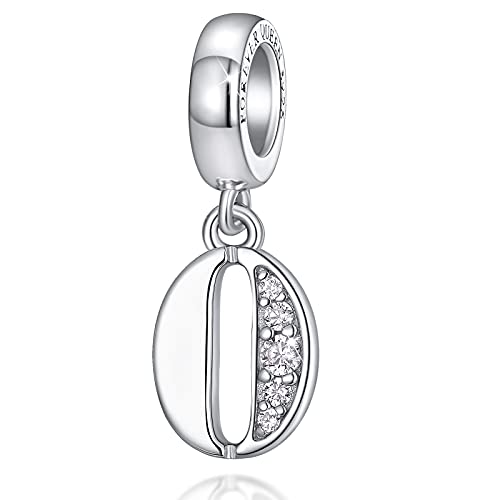 FOREVER QUEEN Lucky Number 0 Charm S925 Sterling Silver Pendant Dangle Bead with Cubic Zirconia fit Charms Bracelet Necklace Meaningful Anniversary Jewelry for Girlfriend Wife Mother Daughter