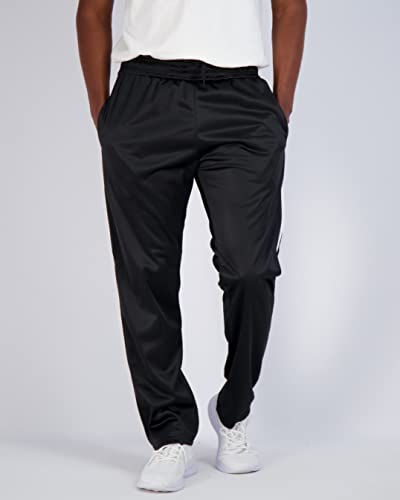 Real Essentials 3 Pack: Men's Active Athletic Casual Tricot Open Bottom Sweatpants with Pockets (Available in Big & Tall) Set 8, 4X