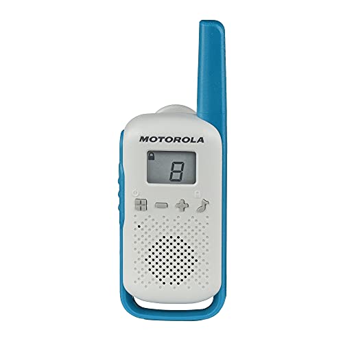 Motorola Solutions, Portable FRS, T114TP, Talkabout, Two-Way Radios, Battery Operated, 22 Channel, 16 Mile, White/Blue, 3 Pack