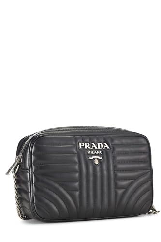 Prada, Pre-Loved Black Calfskin Diagramme Camera Bag Medium, Black