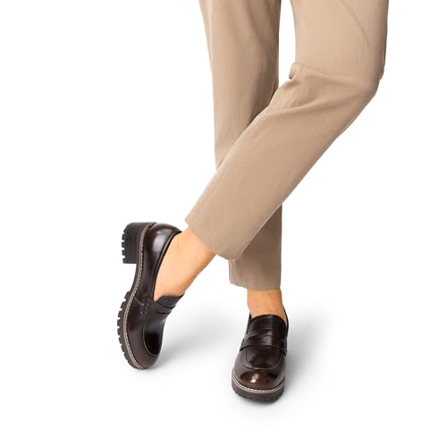 DREAM PAIRS Womens Comfortable Platform Chunky Heel Business Casual Loafers,Size 6.5,Black-Pat,SDLS2319W