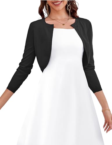 OmicGot Women's Classic Long Sleeve Knit Cardigan Sweaters Casual Open Front Button Down White Cardigan M