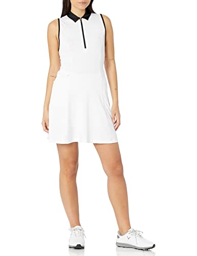 Callaway Women's Racer Back Sleeveless Flounce Dress, Brilliant White, X-Small