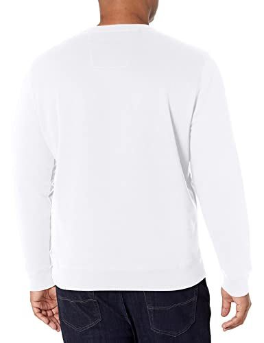 Nautica Men's Basic Crew Neck Fleece Sweatshirt, Bright White, Small