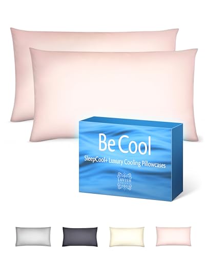 SleepCool+ Luxury Cooling Pillowcases (Set of 2) (Queen, Blush)