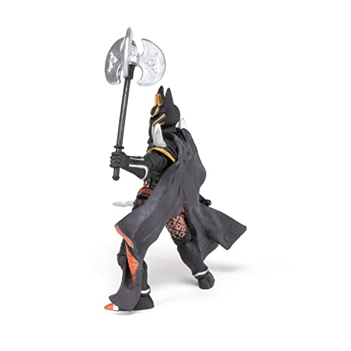 Papo "Knight with A Triple Battle Axe" Figure, Black/Orange