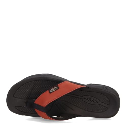 KEEN Men's Kona Flip Flop Beach Sandals, Black/Steel Grey, 7