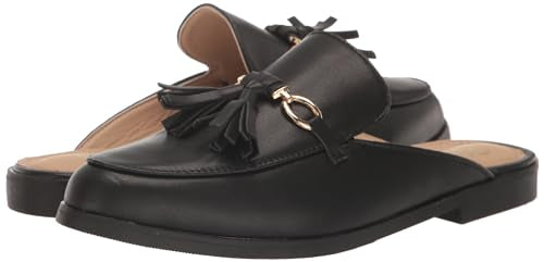 YOKI JACEY-04 Women's Basic Tassled Mules, Black, 6 M US