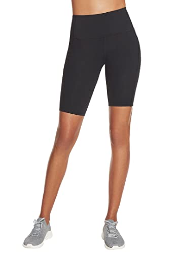Skechers Women's Go Walk High Waisted 8" Bike Short, Black, X-Small