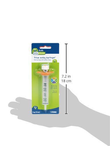 EZY DOSE Kids Baby Oral Syringe & Dispenser, True Easy Design for Liquid Medicine, Easy to Control, 10 mL/2 TSP Color Coded, BPA Free