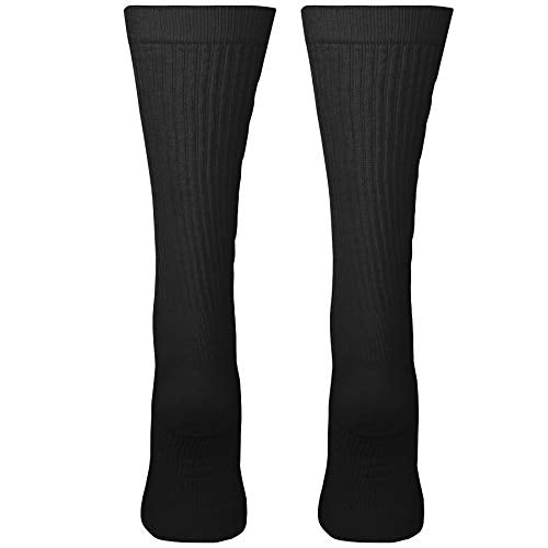 Truform Compression Socks, 15-20 mmHg, Men's Crew Length Mid-Calf Cushion Foot Socks, Black, Small