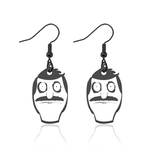 FAADBUK Bob’s Family Merchandise Burgers Earrings Bob Linda Tina Louise Gene Belcher Lover Gift (Bob earring)