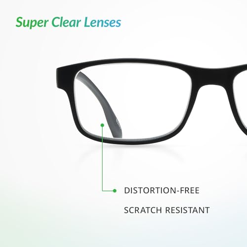 SAV Men’s Flex 2 5029 Reading Glasses - Flexible, Durable, Lightweight, Contemporary Readers For Men