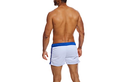 Top Spot Apparel Men's Swim Trunks Mesh Lined Shorts, Sport Boxer (S, Day White)