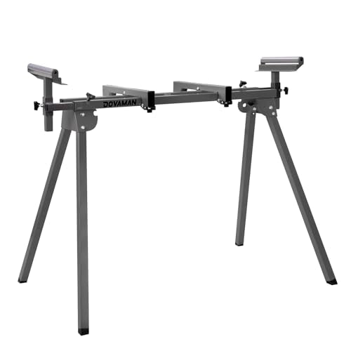 DOVAMAN Miter Saw Stand, 3-Step Quick Install & Fold, Lightweight 22LB Design, 330LB Capacity, 78-1/8'' Max Sliding Rail, Compatible with DMS01A, DMS03A & Most Mitre Saw Brands - MS01A