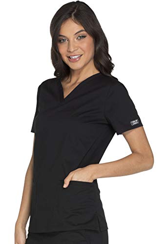 Scrubs for Women Workwear Core Stretch V-Neck Top, Soft Brushed Twill WW630, XS, Khaki