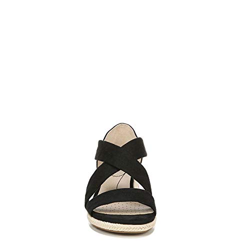 LifeStride Womens Siesta Espadrille Wedge Black 8 M