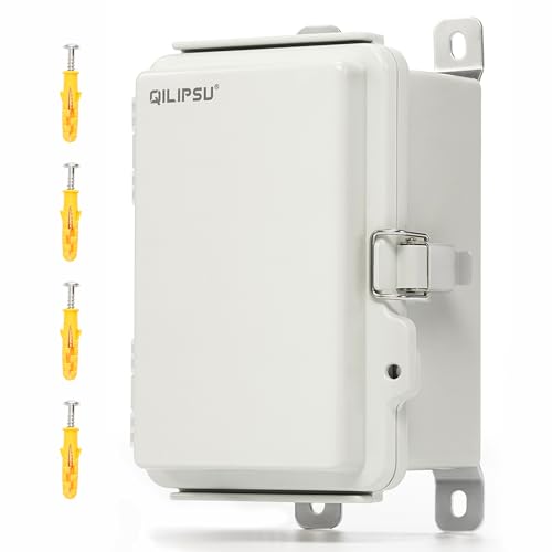 QILIPSU UL94-V0 PC/ABS Alloy Plastic Waterproof Junction Box, 11.8"x7.9"x6.7" IP66 Outdoor Electrical Enclosure with Mounting Plate, Wall Brackets, Clear Hinged Door Weatherproof for Projects