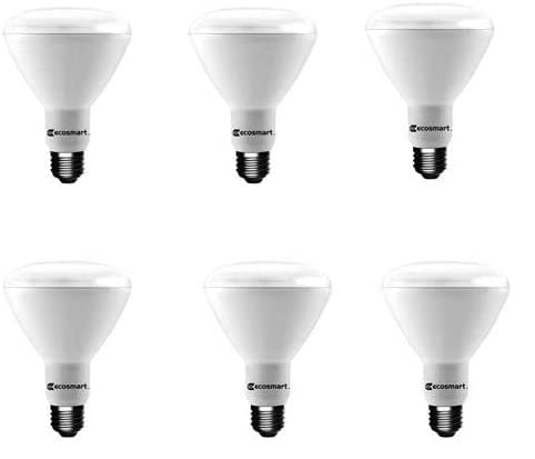 Ecosmart Daylight LED BR30 Dimmable Flood Bulb, 65W Replacement, 9 Watt, 685 Lumens - 5000K - Indoor/Outdoor Rated (6-Pack)