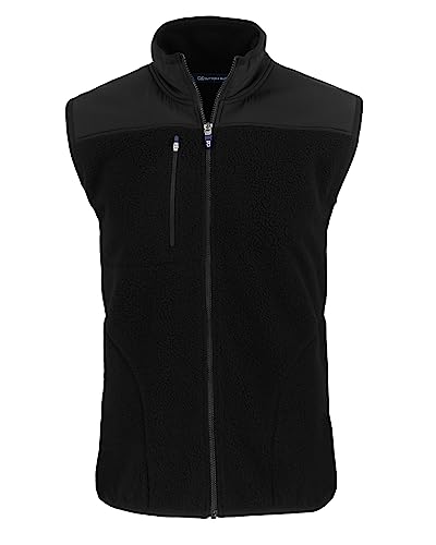 Cutter & Buck Cascade Eco Sherpa Fleece Mens Vest, Black