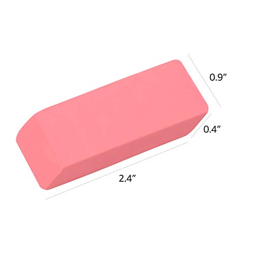 Amazon Basics Rectangular Eraser, 24 Count, Pink