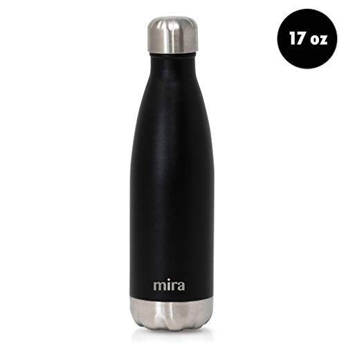 MIRA 2 Pack 17 oz Insulated Water Bottle - Stainless Steel Cola Shape Thermos - Double Wall Hot & Cold Flask (24Hr Cold/12Hr Hot) - Matte Blue