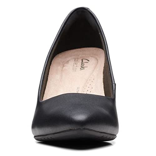 Clarks Women's Kataleyna Gem Pump, Black Leather, 8.5