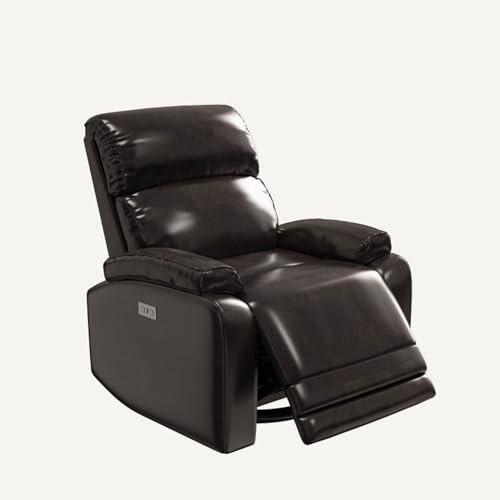 FLEXISPOT XR2 Faux Leather Recliner Chair, Power Rocker Recliner Chair for Adults w/Adjustable Headrest, Lumbar Support, USB Port, Swivel Recliner Chair, Sofa Chair for Living Room, Grey