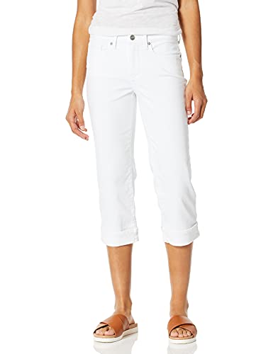 NYDJ Women's Marilyn Straight Cuff Cropped Slimming Jeans, White, 0