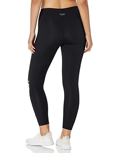 Calvin Klein Performance Women's Calvin Klein High Waist 7/8 Legging, Black with White Logo, X-Small