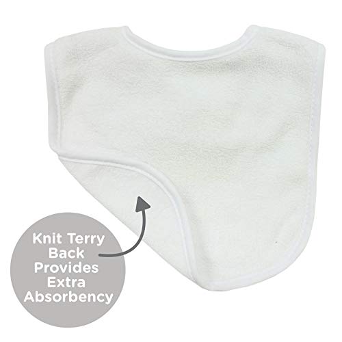 Neat Solutions 2-Ply Knit Terry Solid Color Feeder Bibs in White - 20 Pack