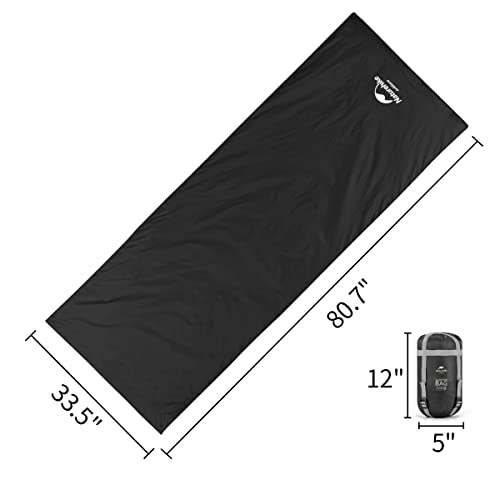 Naturehike Ultralight Sleeping Bag - Envelope Lightweight Portable, Waterproof, Comfort with Compression Sack - Great for 3 Season Traveling, Camping, Hiking (Black)