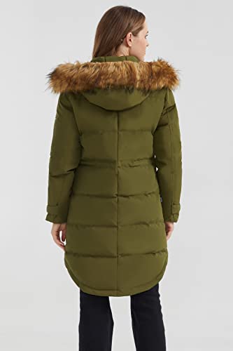 Orolay Women's Thickened Down Jacket Winter Warm Down Coat ArmyGreen