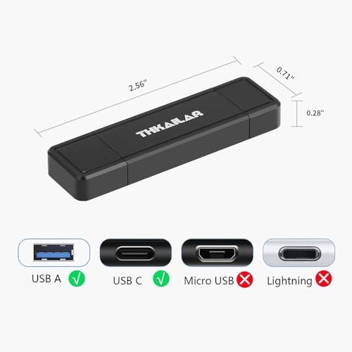 THKAILAR USB C 3.2 Gen 2 Flash Drive 128GB-High Speed Up to 350MB/s Read 2 in 1 USB Drive Data Storage, USB C Thumb Drive Compatible with Android Phone/PC/Mac/Laptop
