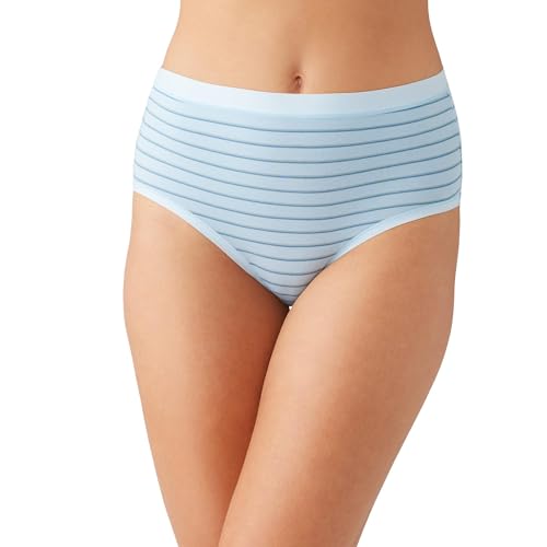 Wacoal Women's Understated Cotton Brief Panty, Orchid Petal Stripe, Medium